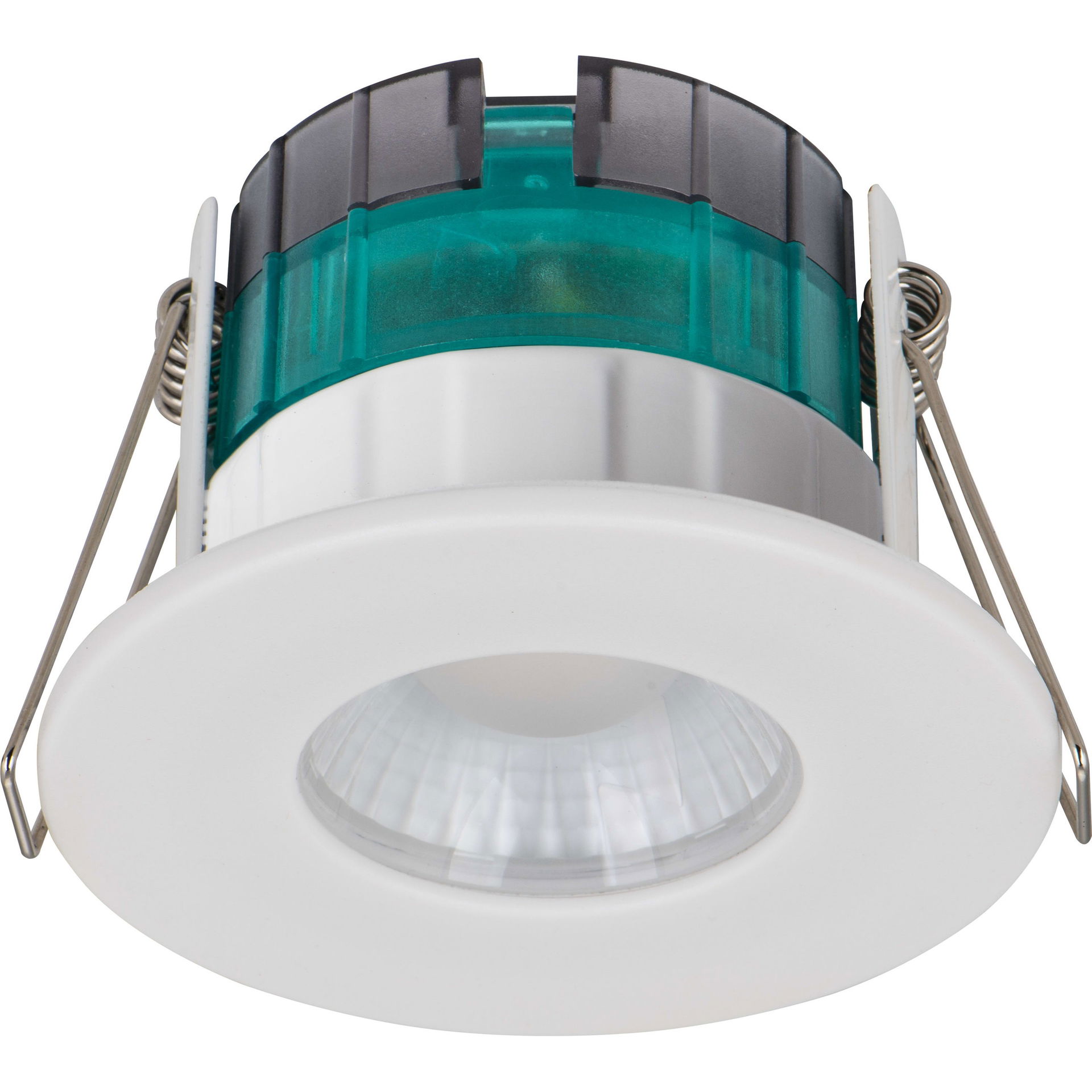 FType Essence Fire Rated Downlight 5W 515lm 3000K Dimmable IP65 White bezel -  Flat