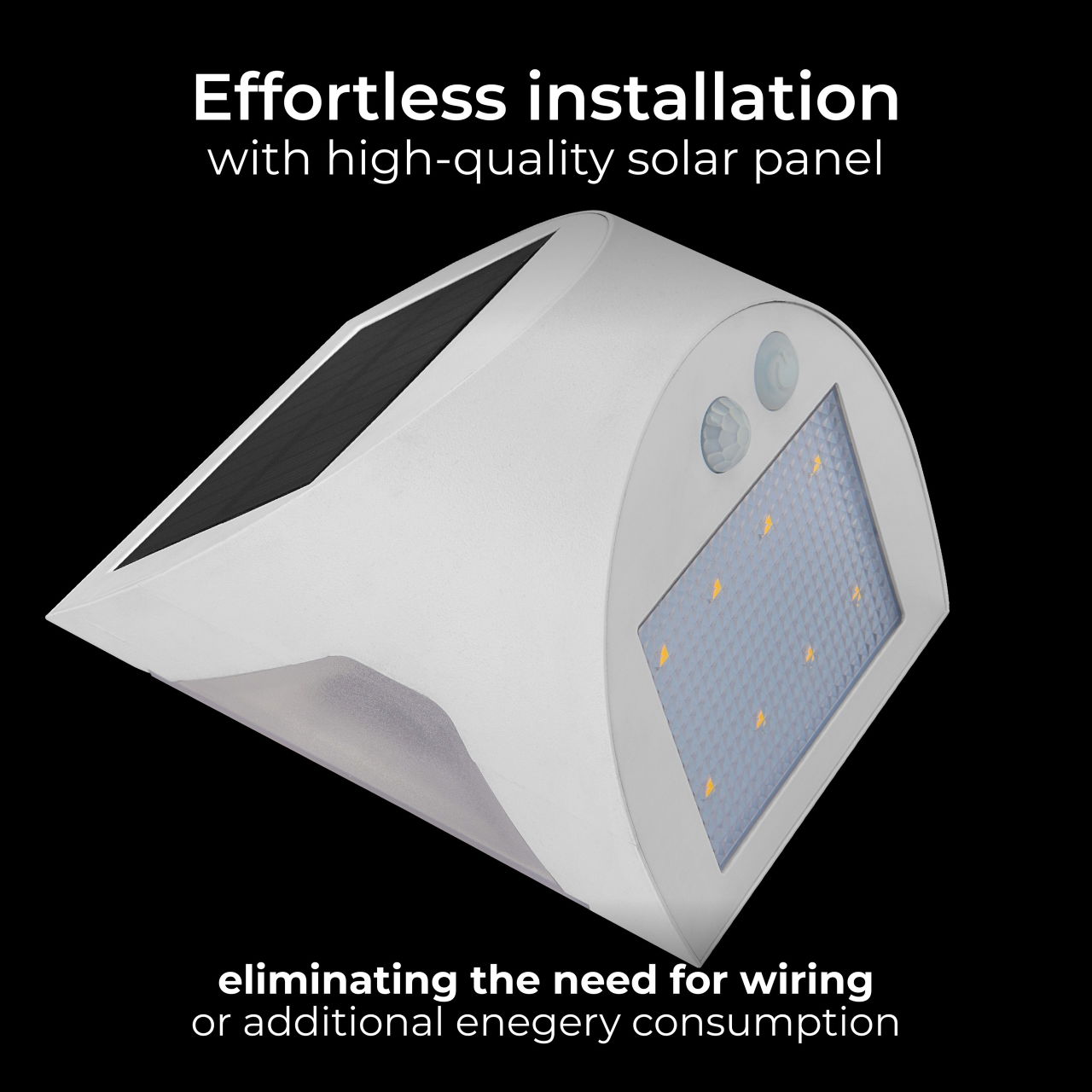 Luceco Prysm Decorative Outdoor Solar Wall Light with PIR Motion Sensor and USB Charging Port, LED Exterior Lighting, White, IP54, 3W, 300lm, 4000K