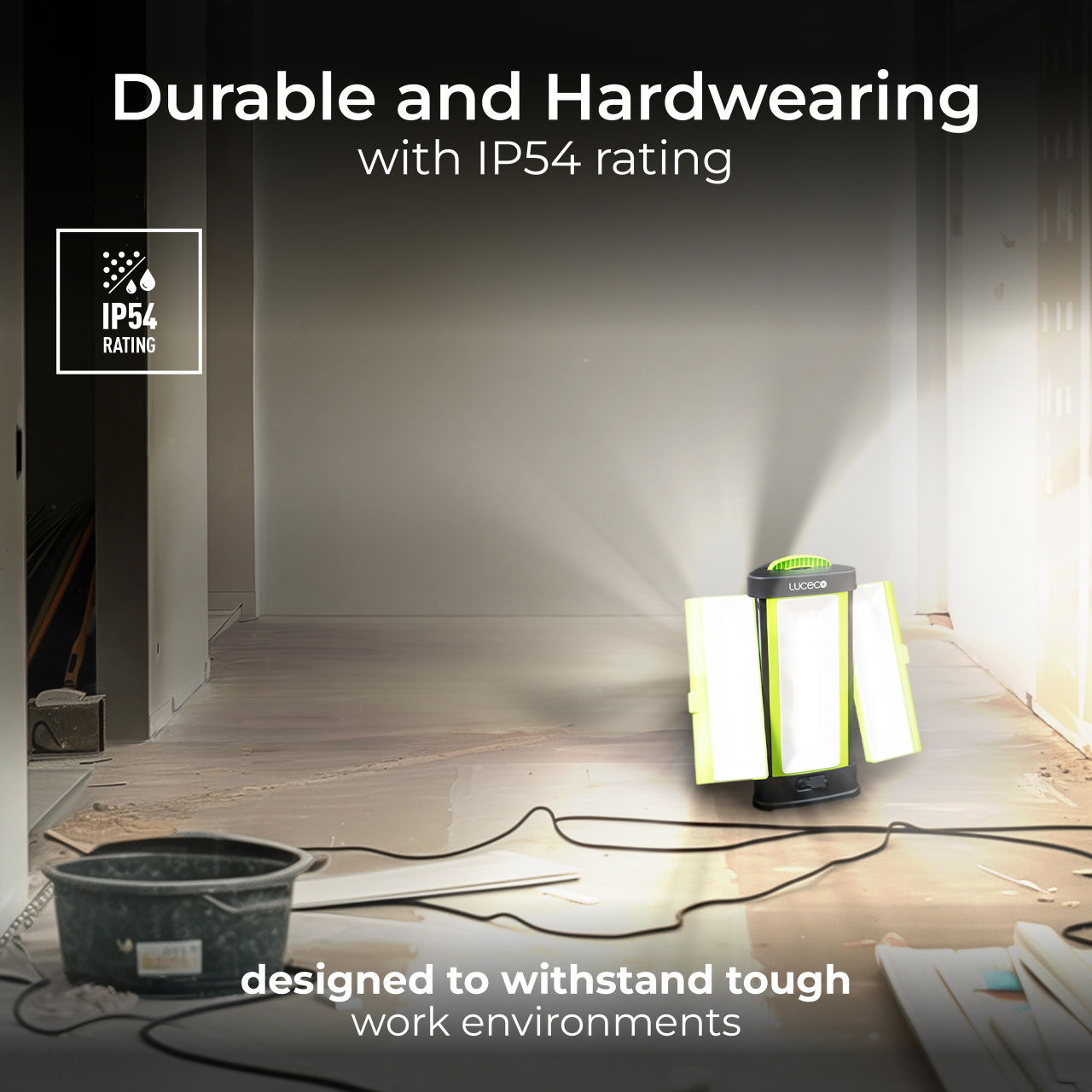 Luceco Rechargeable 3-Panel Work Light