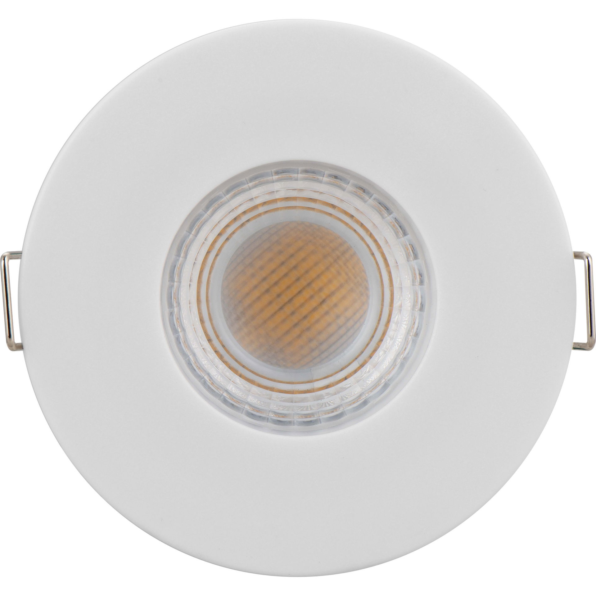FType Essence Fire Rated Downlight 5W 550lm 4000K Dimmable IP65 White bezel - Flat