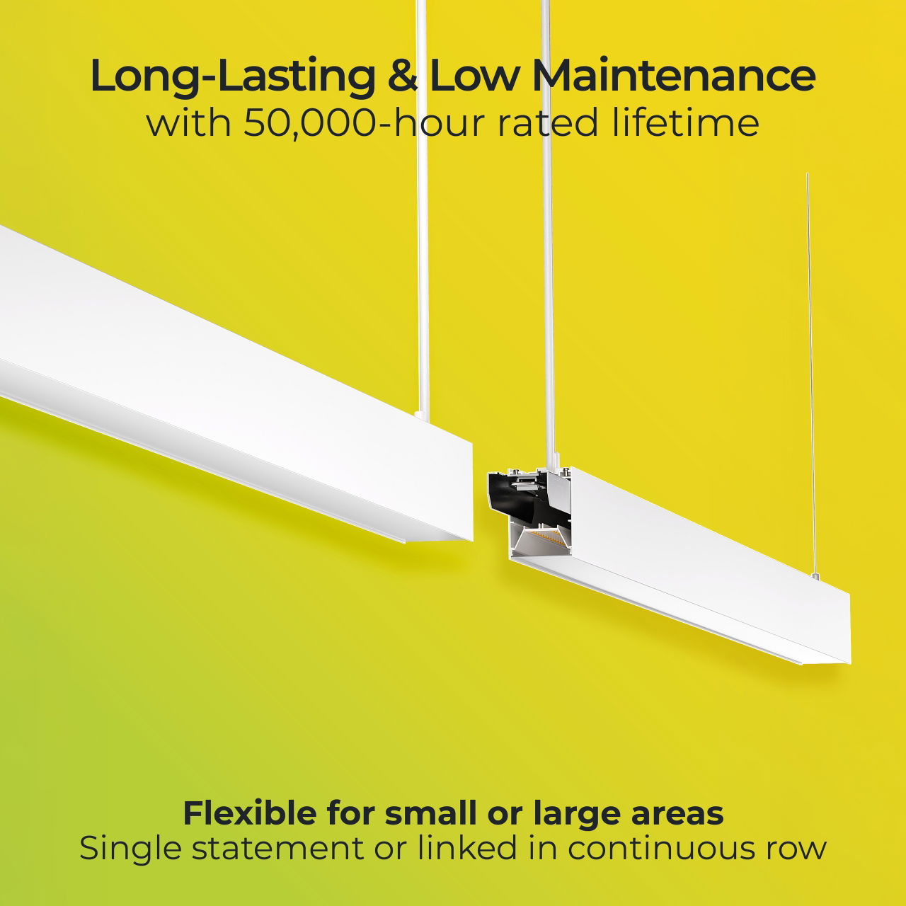 Linea Suspended Linear 1200mm Power Change 3600Lm 25.5W (Selectable 1900Lm 13.5W/2400Lm 17W/3100Lm 22W) 4000K (Selectable 3000K) DALI Dimmable