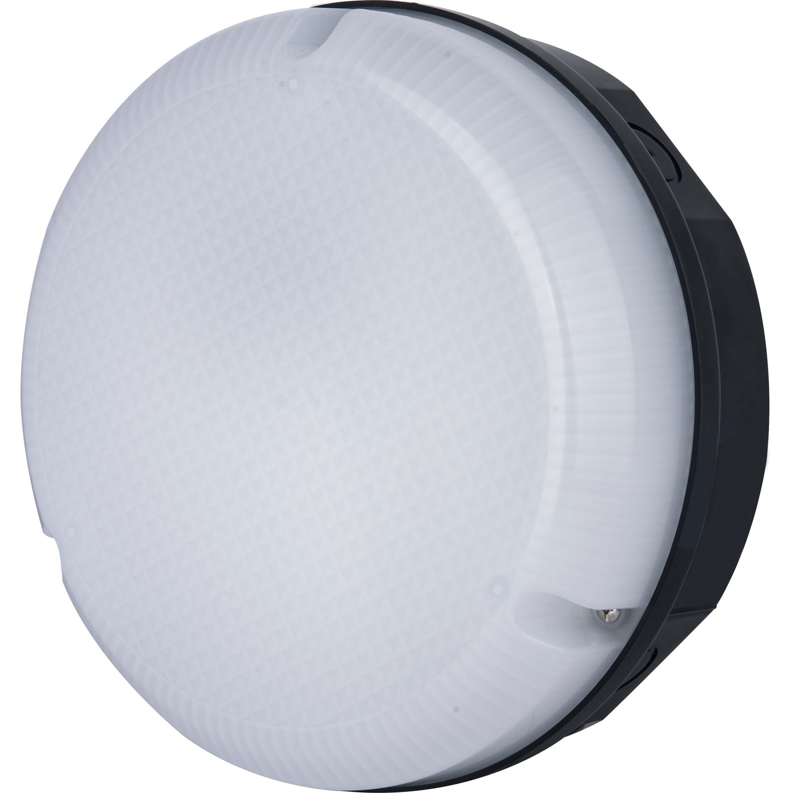 Luceco LED Bulkhead Light, Indoor & Outdoor Wall & Ceiling Lighting, Mosi Round Fixed Output Driver, 200mm, Commercial & Residential Use, 6/10/13W CCT 3/4/5/6000K IP65 IK08 Class 2, Black