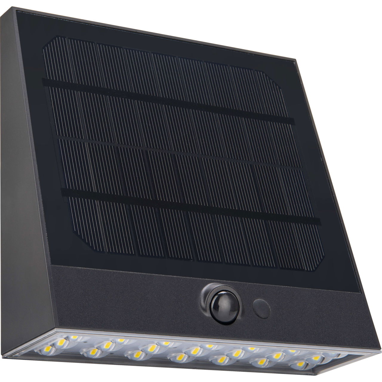 Luceco Stealth Decorative Outdoor Solar Wall Wash Light with PIR Motion Sensor, LED Exterior Lighting, Slate Grey, IP54, 7W, 1000lm, 3000K