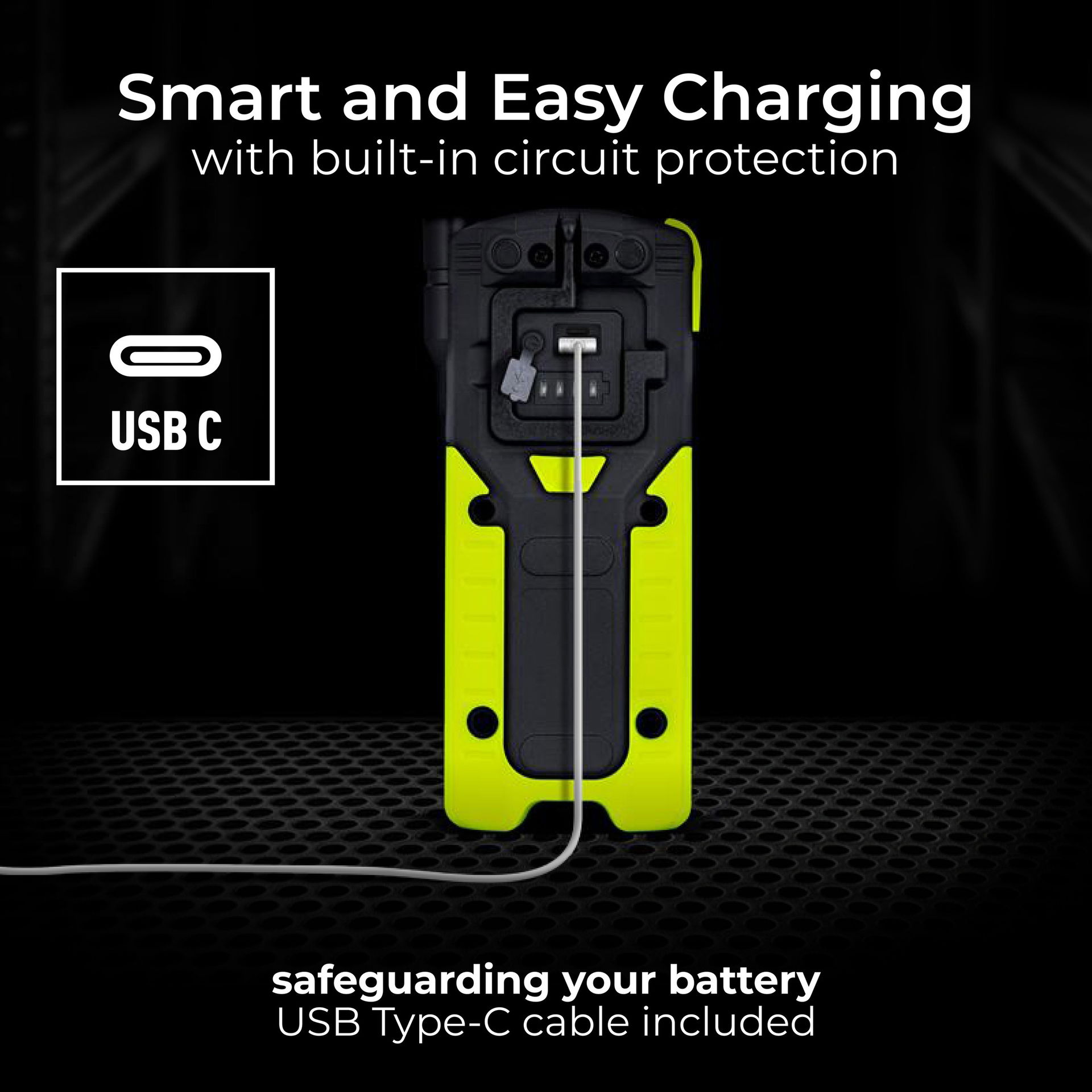 Luceco Inspection Pipe LED Torch with Flexible Hose, USB-C Rechargeable, Full Rotation, 4 Lighting Modes, Worklights, IP54, 10W, 1000lm, 6500K