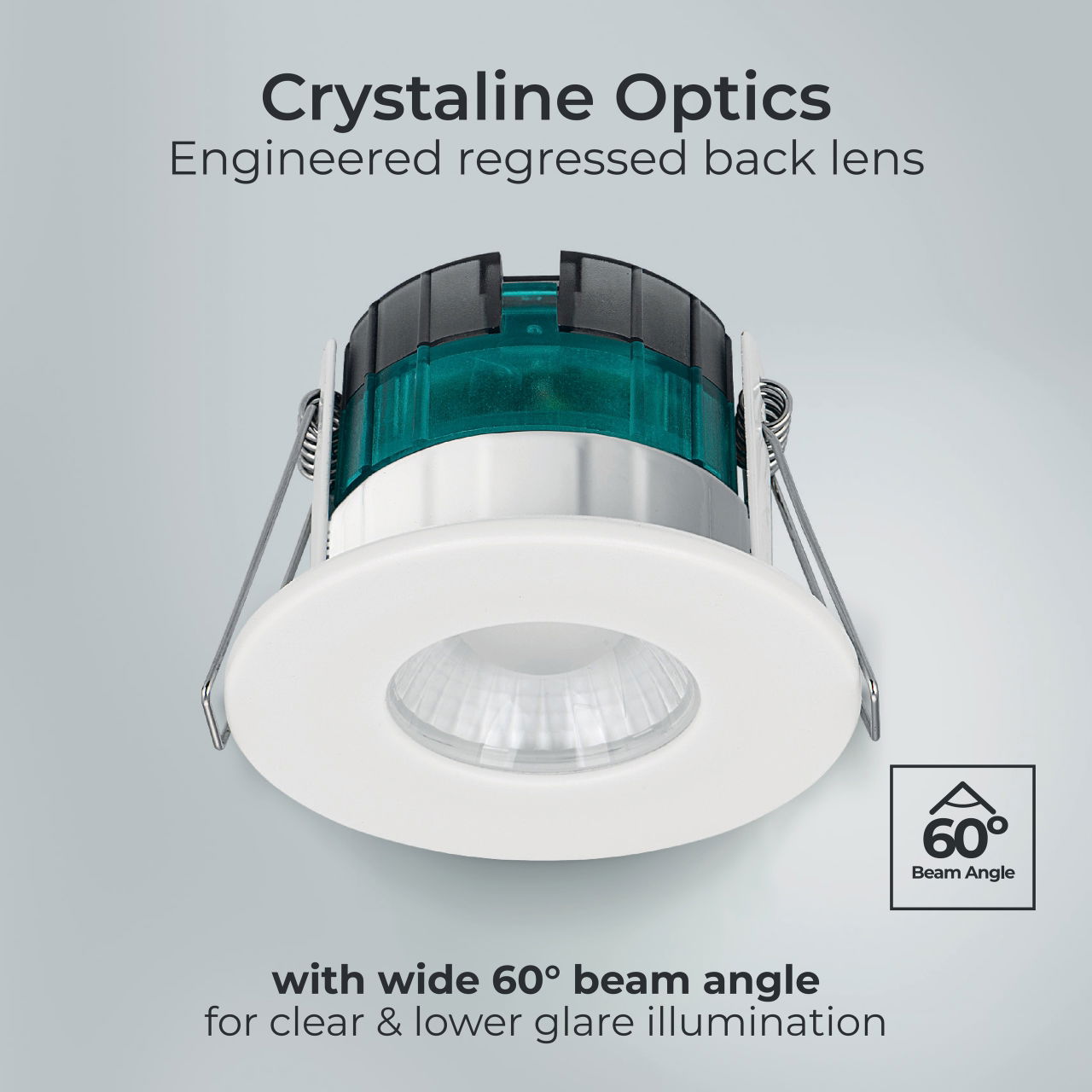 FType Essence Fire Rated Downlight 5W 550lm 4000K Dimmable IP65 White bezel - Flat