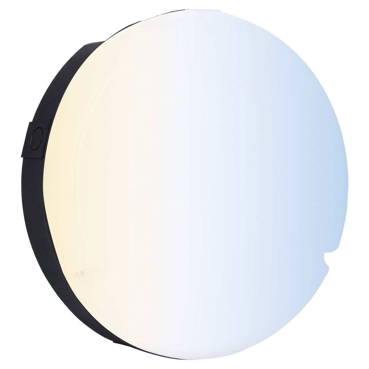 Luceco LED Bulkhead Light, Indoor & Outdoor Wall & Ceiling Lighting, Mosi Round Fixed Output Driver, 290mm, Commercial & Residential Use, 6/10/13W CCT 3/4/5/6000K IP65 IK08 Class 2, Black