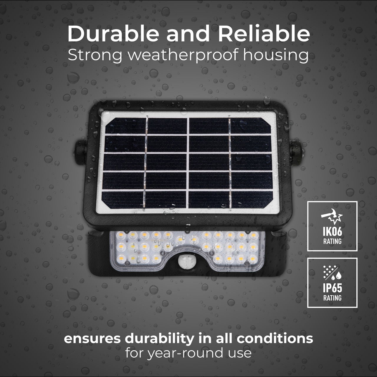 Luceco Solar Floodlight & PIR 5W, 550lm