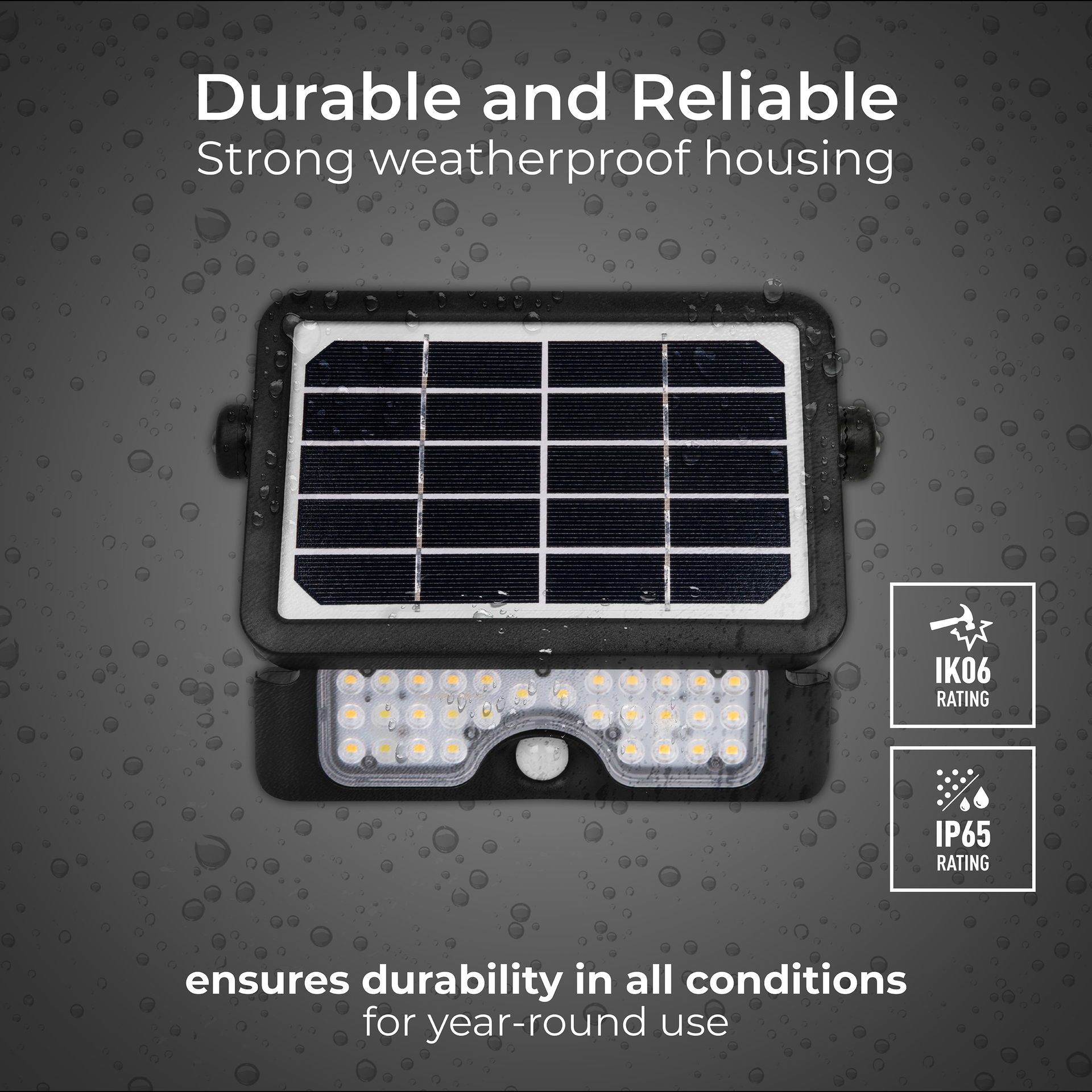 Luceco Solar Floodlight & PIR 5W, 550lm