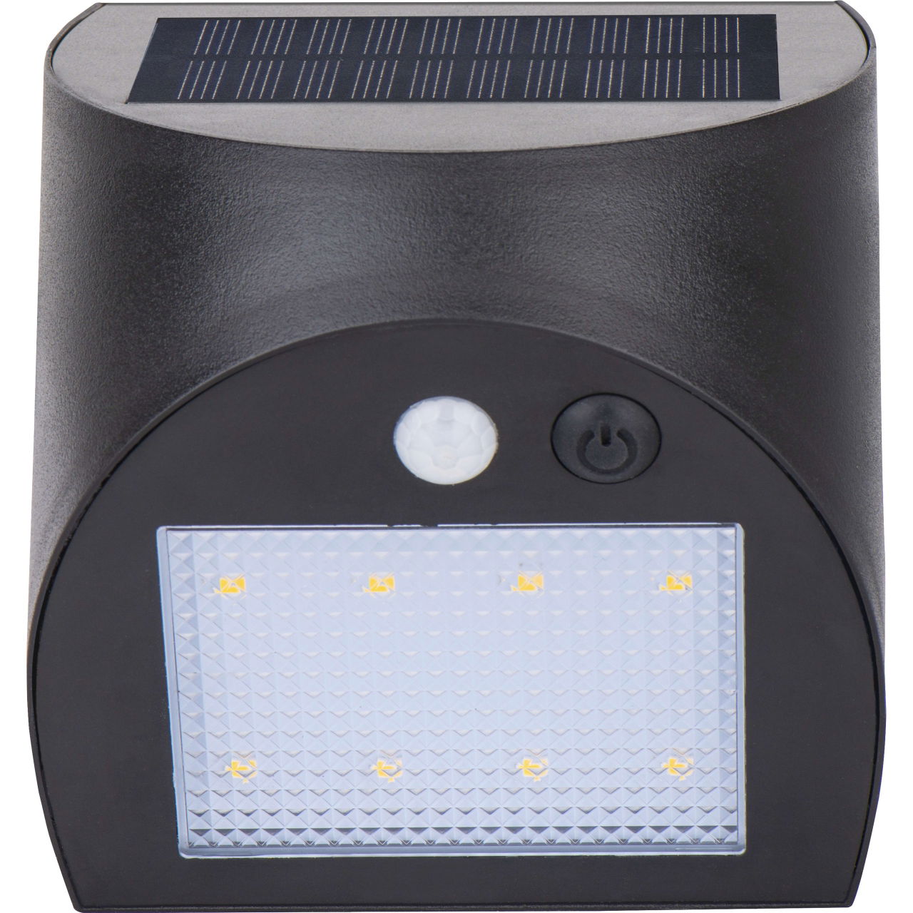 Luceco Prysm Decorative Outdoor Solar Wall Light with PIR Motion Sensor and USB Charging Port, LED Exterior Lighting, Black, IP54, 6W, 600lm, 4000K