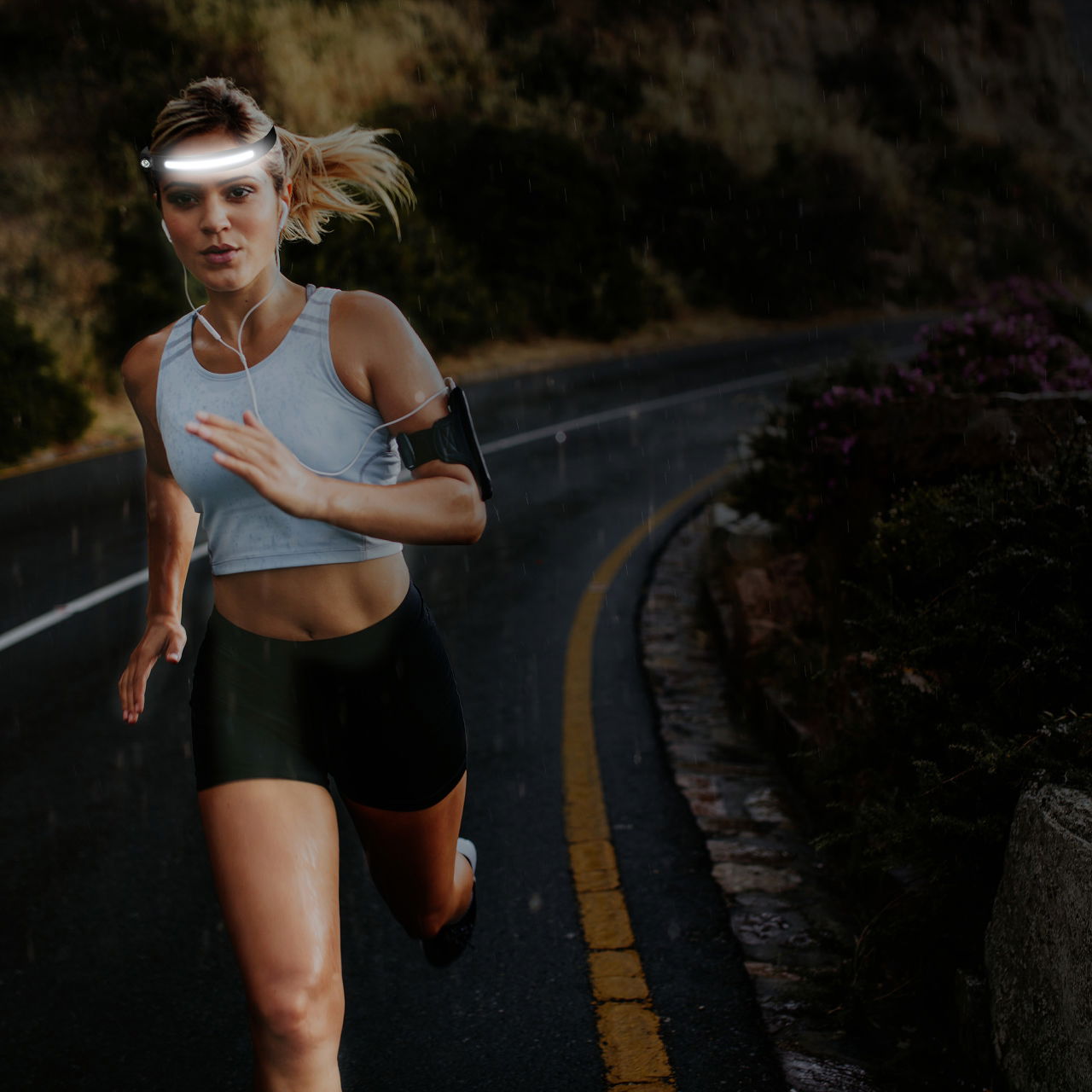 Flexable Headtorch with Motion Sensor 350lm+150lm USB Rechargeable