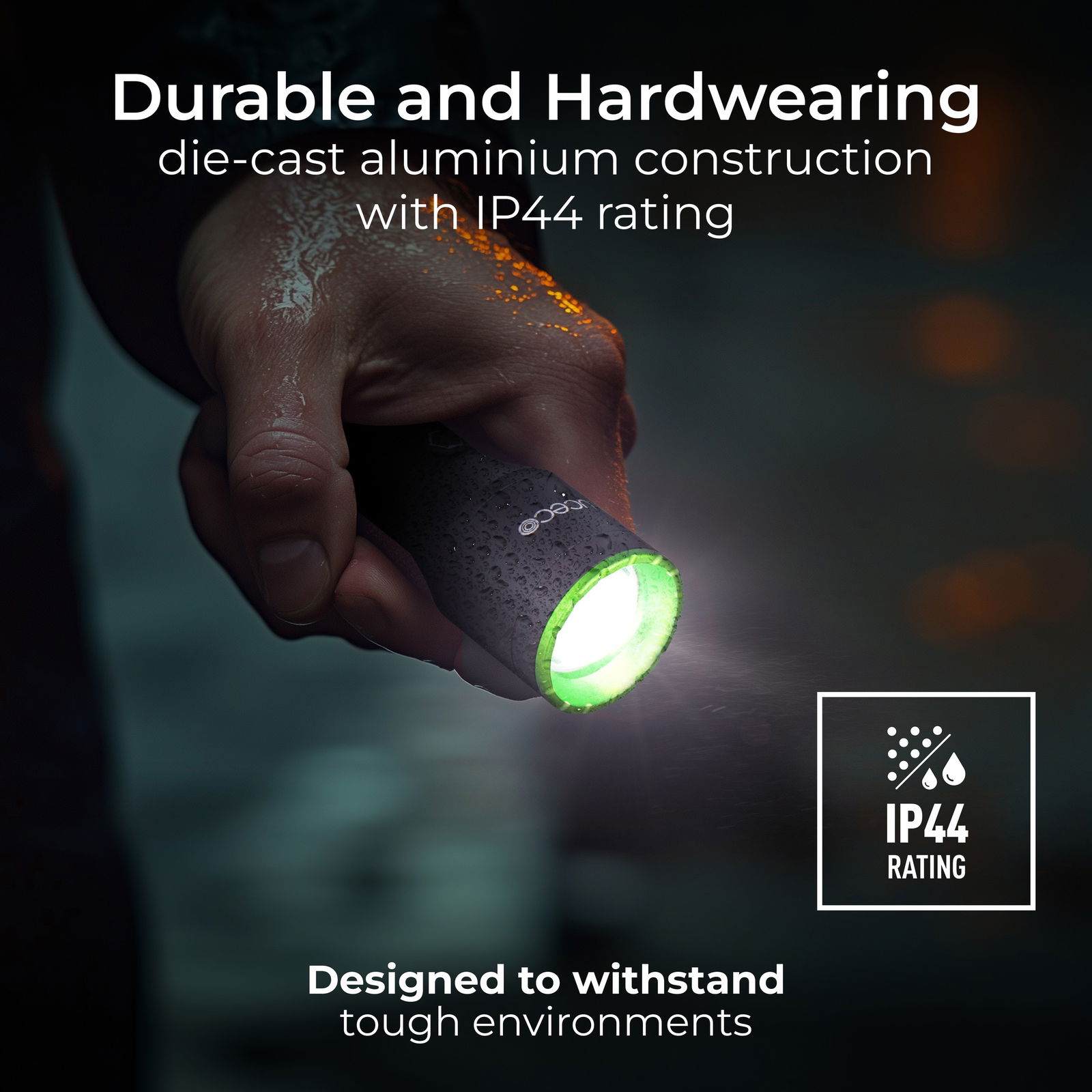 Luceco Multi Focus LED Hand Torch, USB-C Rechargeable, Inspection Light, 3 Lighting Modes, IP44, 4W, 400lm, 6500K