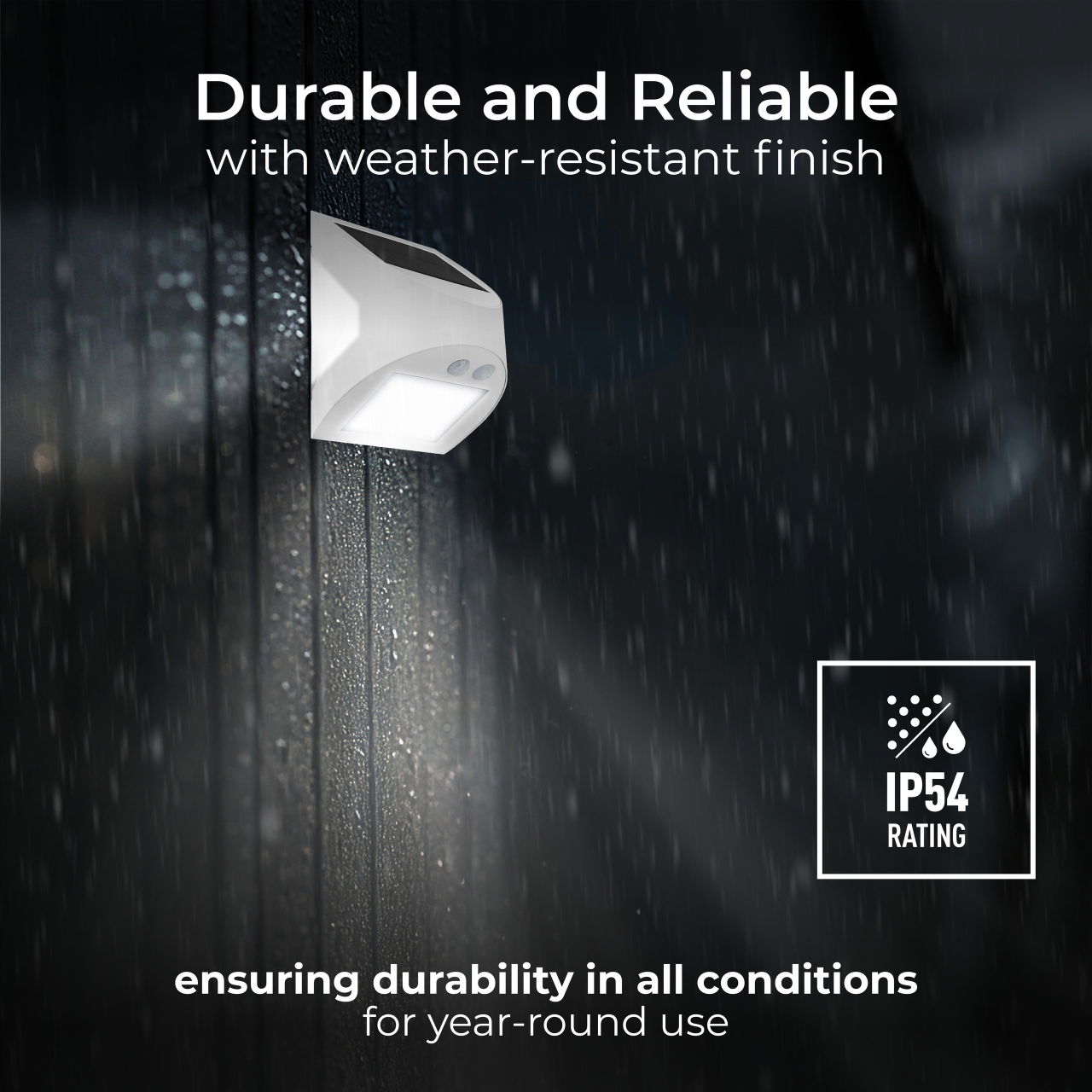 Luceco Prysm Decorative Outdoor Solar Wall Light with PIR Motion Sensor and USB Charging Port, LED Exterior Lighting, White, IP54, 3W, 300lm, 4000K
