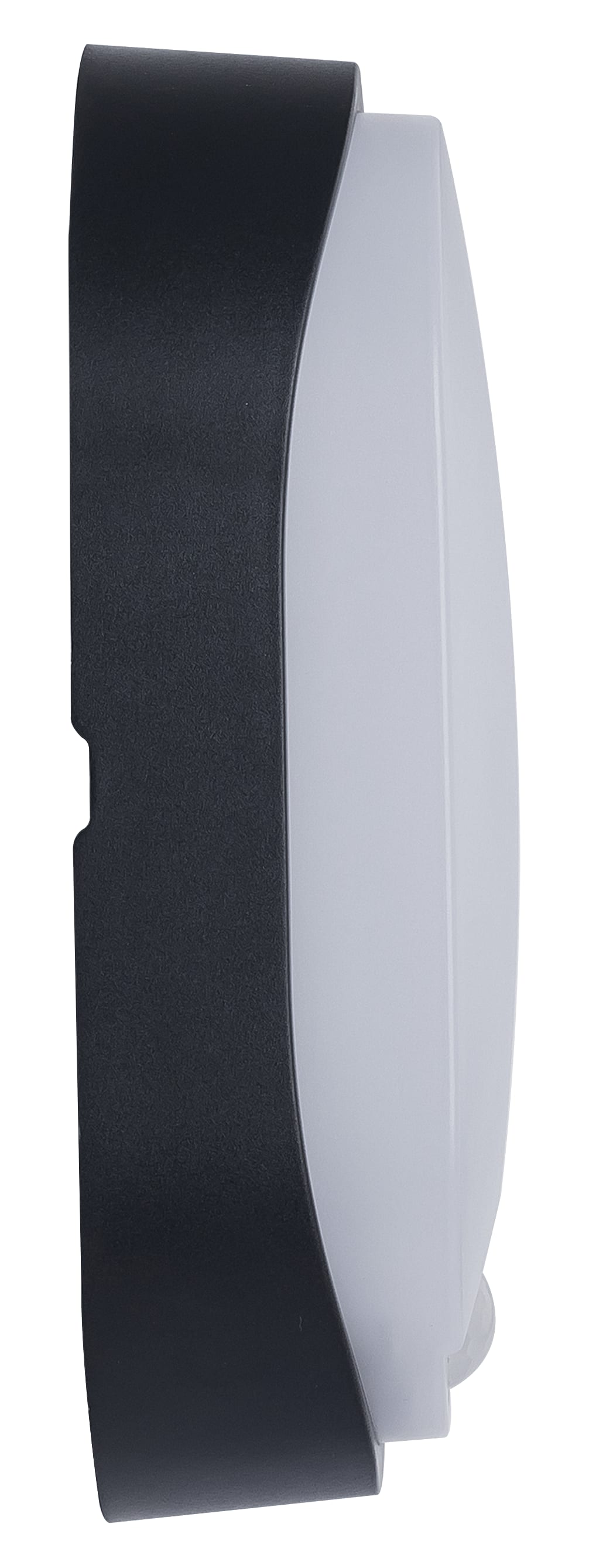 Exterior residential bulkhead oval 700lumens with white or black bezel + PIR