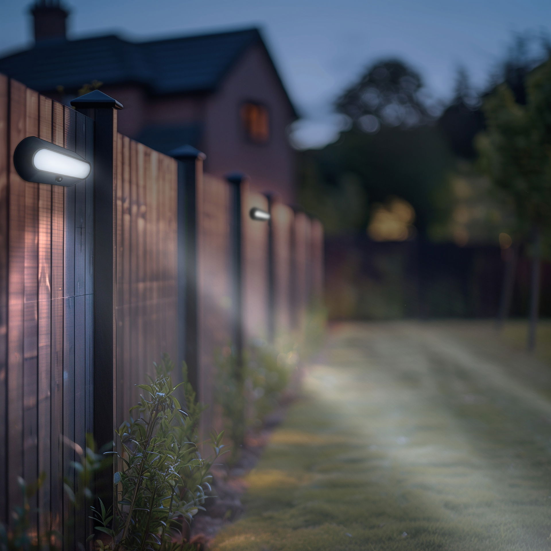 Luceco Carina Decorative Oval Outdoor Solar Bulkhead Wall Light with PIR Motion Sensor, LED Exterior Lighting, Black, IP54, 5W, 470lm, 4000K
