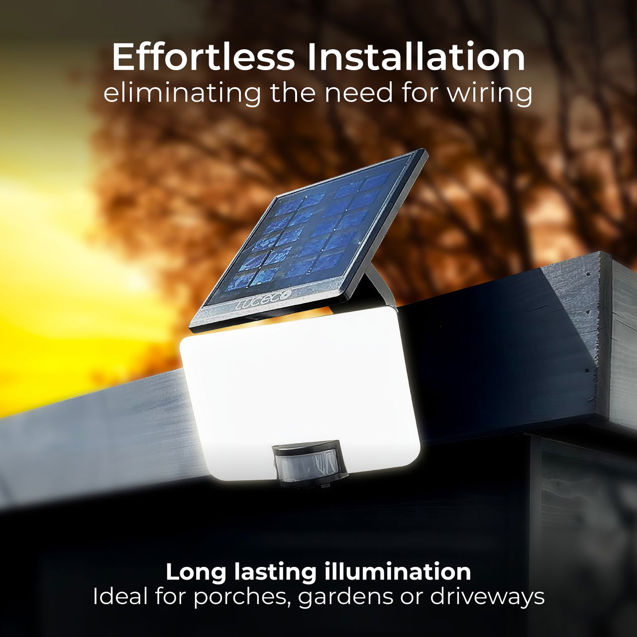 Solar floodlight with detachable solar panel 1500 lumens