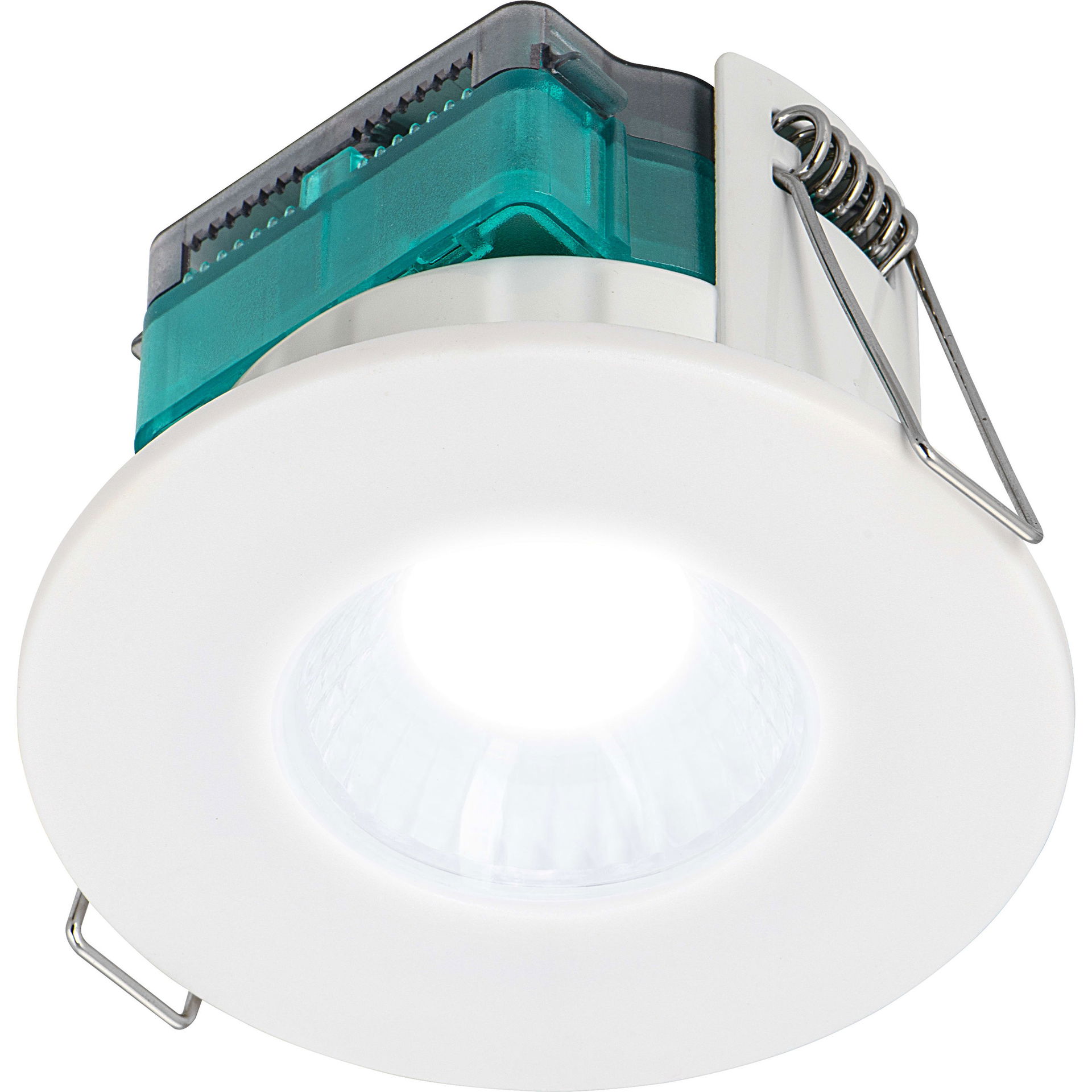 FType Essence Fire Rated Downlight 5W 550lm 4000K Dimmable IP65 White bezel - Flat