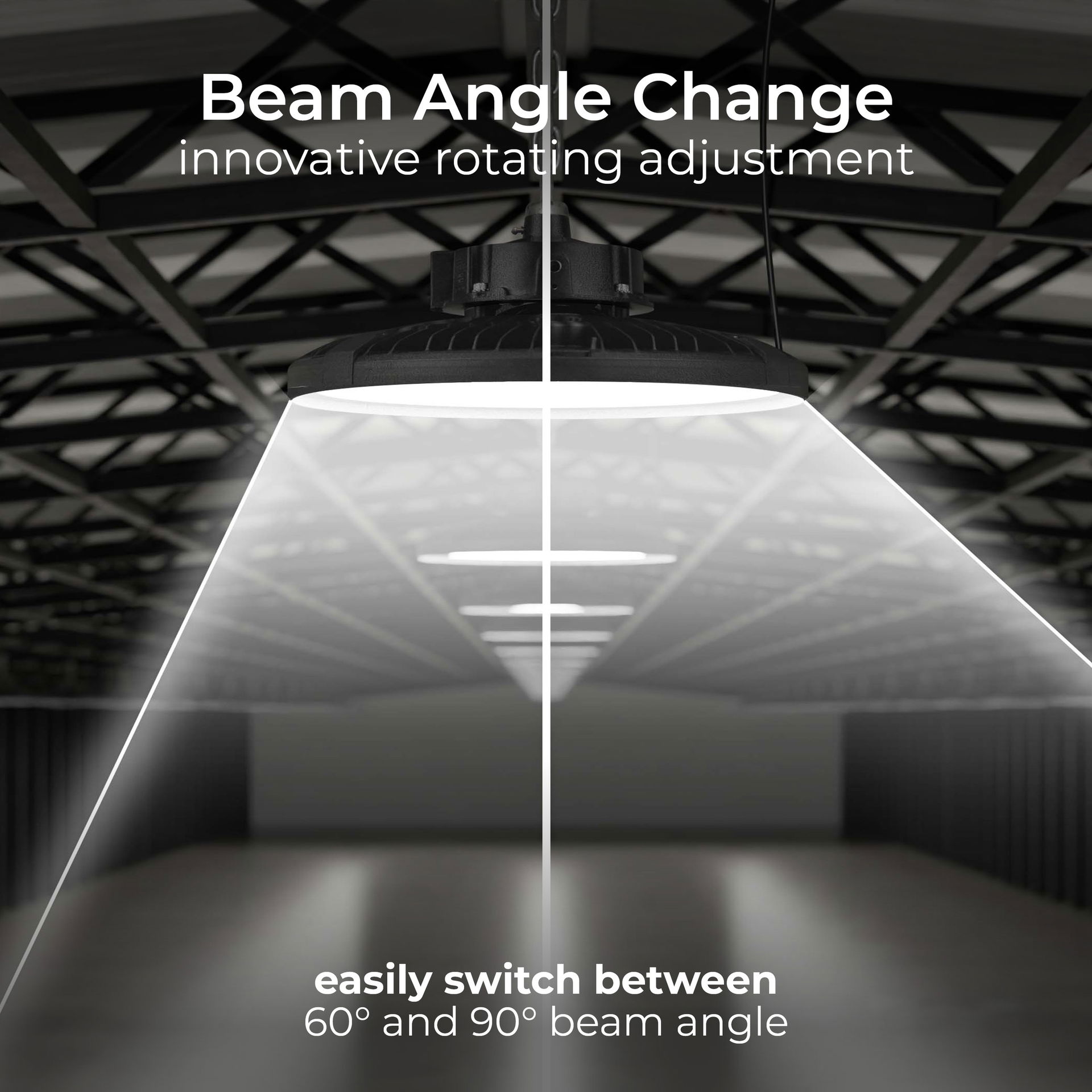 Luceco Titan All-in-One High Bay Luminaire, Power & Colour Change (CCT), Beam Change via Optic Lens, IP65, 100/150/200W, 175000/25000/32000lm, 4000/5000/6500K, with Zhaga Socket