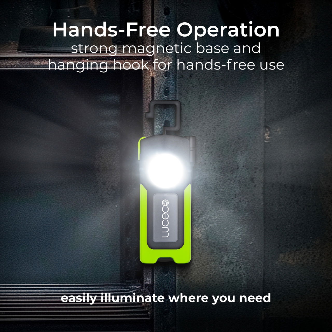 Luceco Inspection Pipe LED Torch with Flexible Hose, USB-C Rechargeable, Full Rotation, 4 Lighting Modes, Worklights, IP54, 10W, 1000lm, 6500K