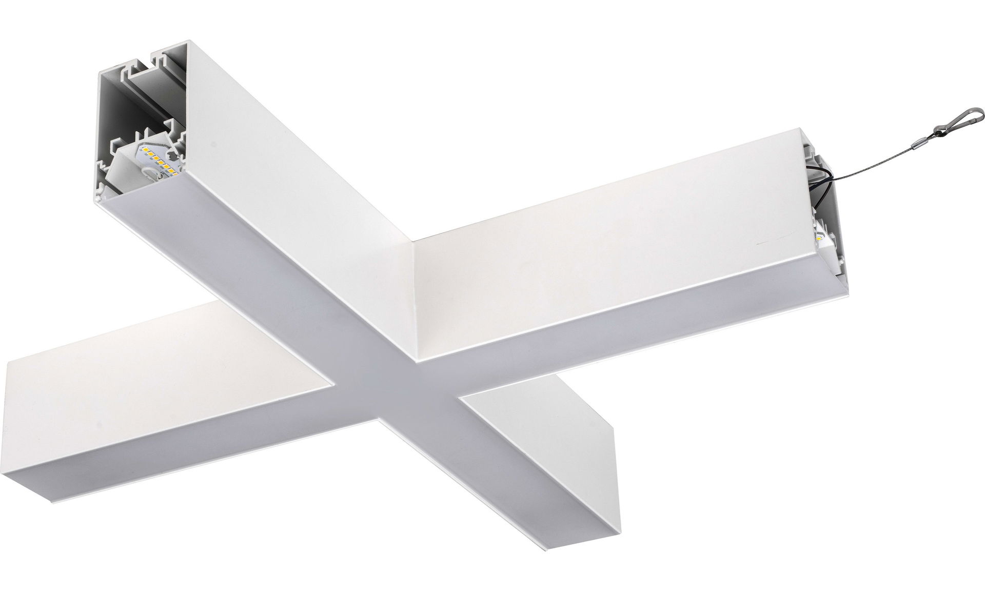 Contour 568mm suspended X connector module 2400lumens with fixed output driver finished in white