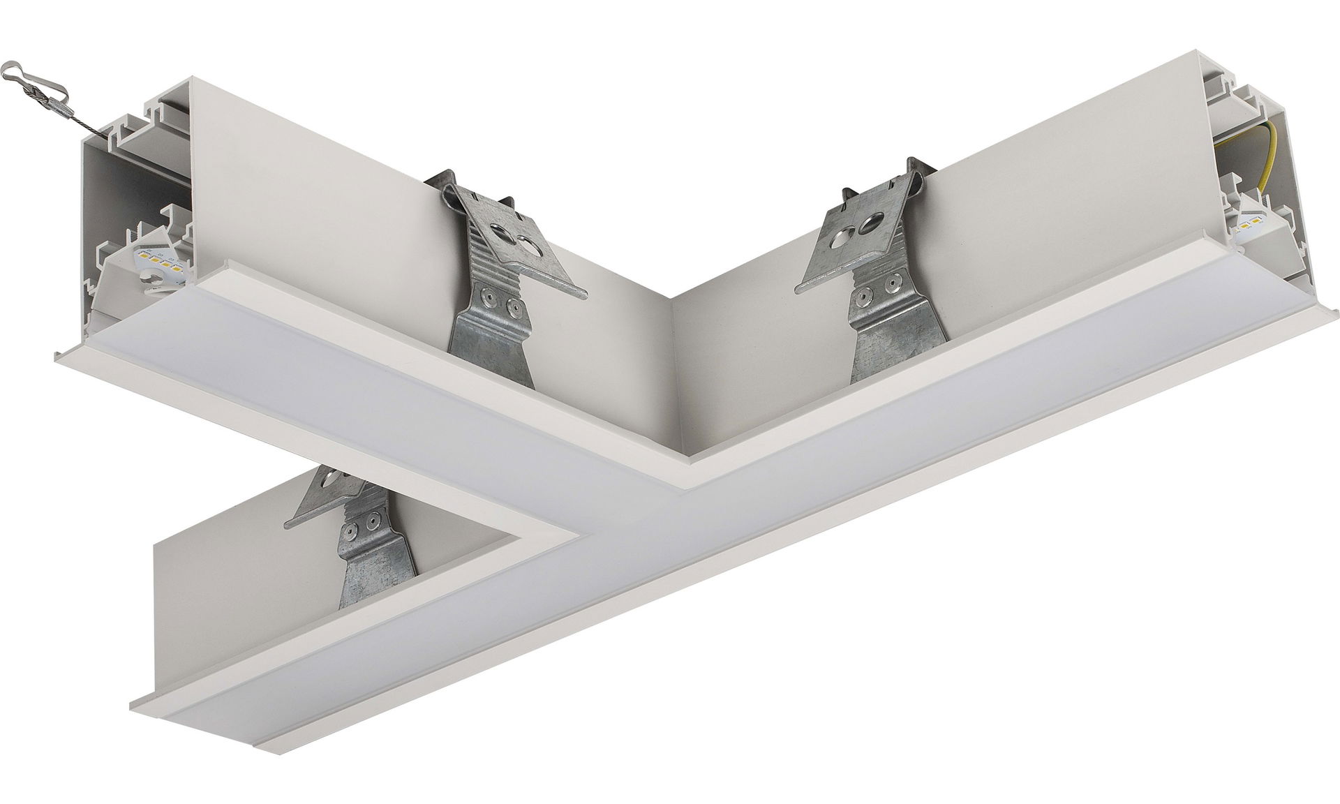 Contour 568mm recessed T connector module 1800lumens with fixed output driver finished in white
