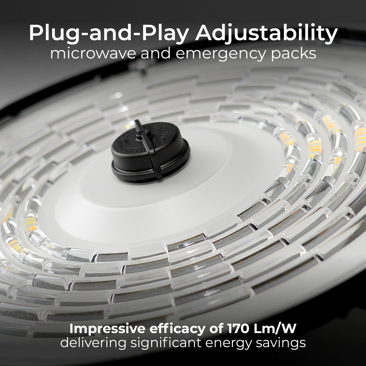 Luceco Titan All-in-One High Bay Luminaire, Power & Colour Change (CCT), Beam Change via Optic Lens, IP65, 100/150/200W, 175000/25000/32000lm, 4000/5000/6500K, with Zhaga Socket
