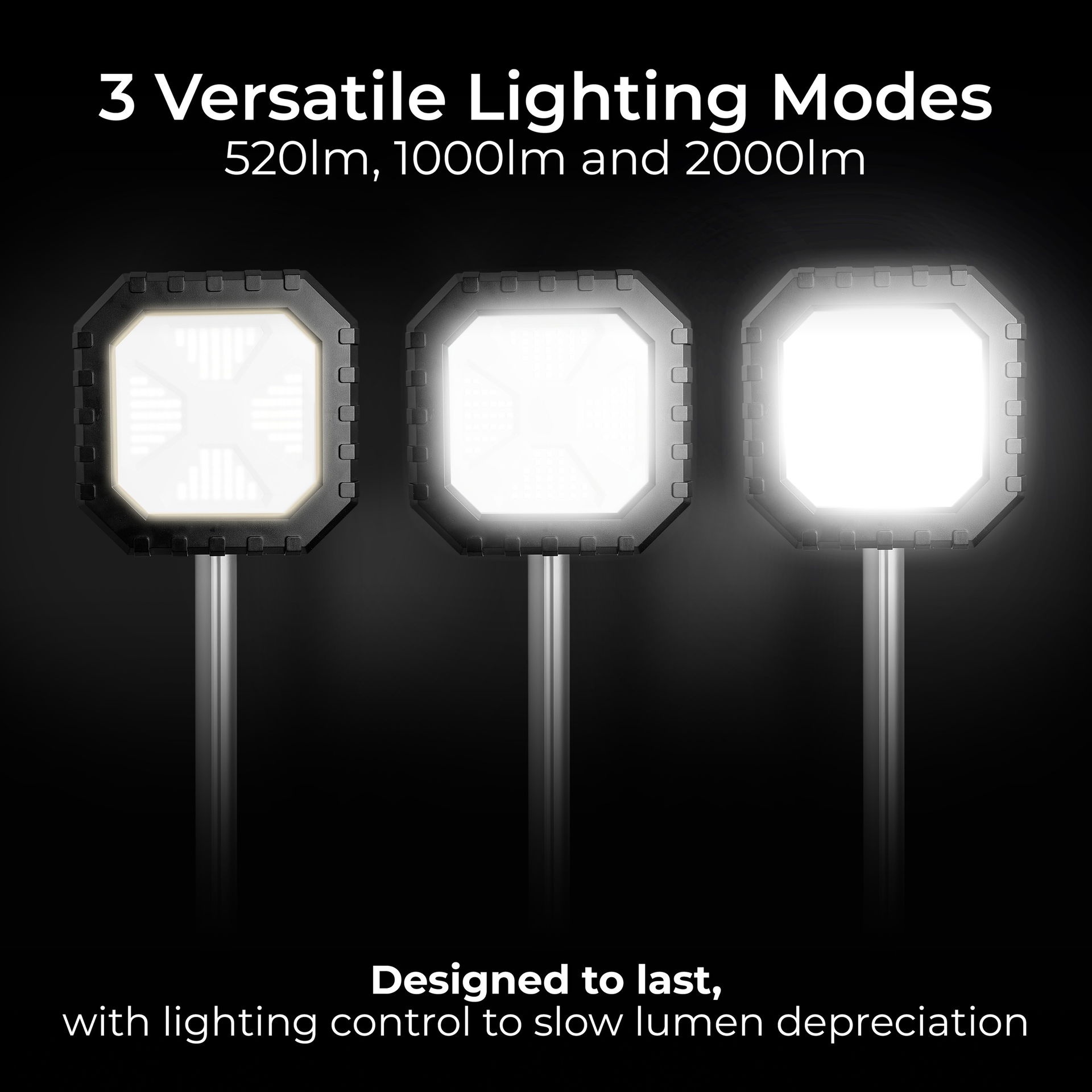 Luceco telescopic tripod IP44 worklight 5V 20W 2000lm 6500K - usbc rechargeable