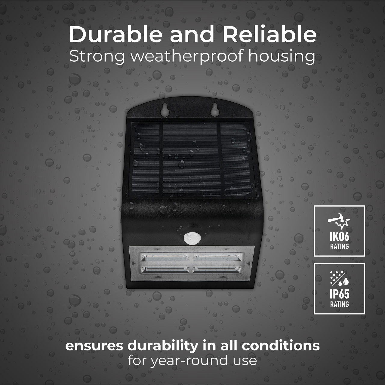 Luceco Solar Wall Light & PIR 3.2W Black