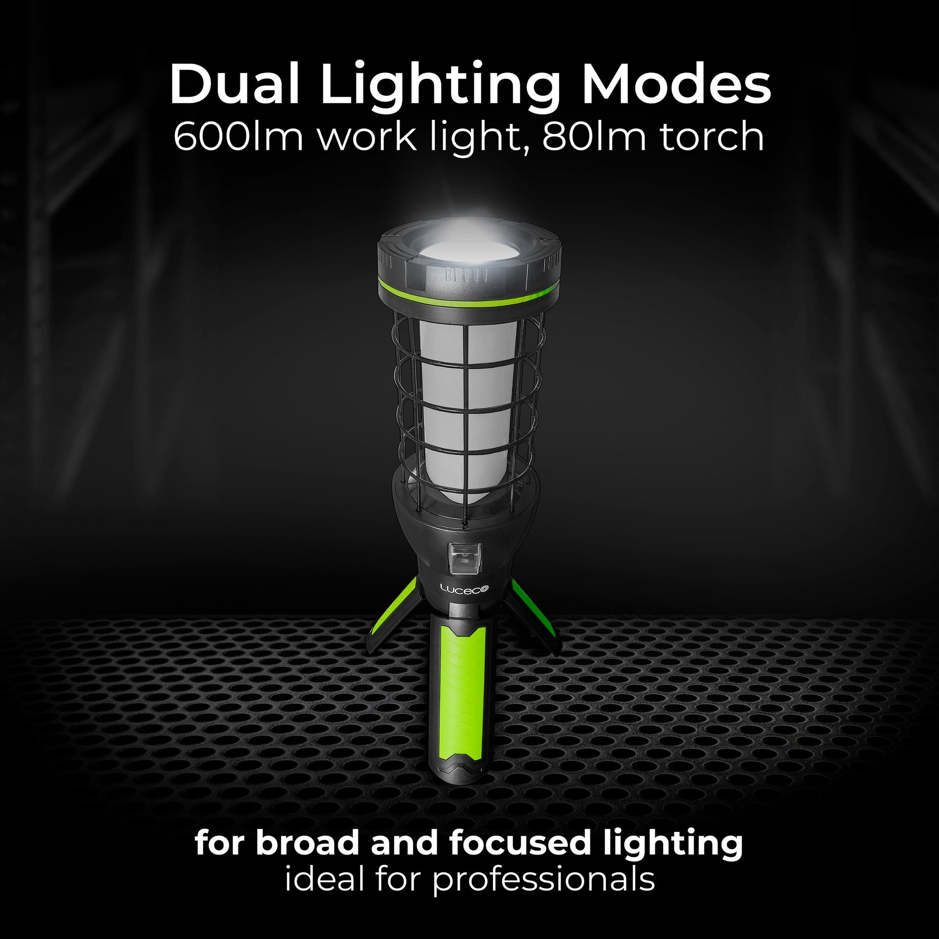 Luceco Cage Inspection Torch, USB, 10W