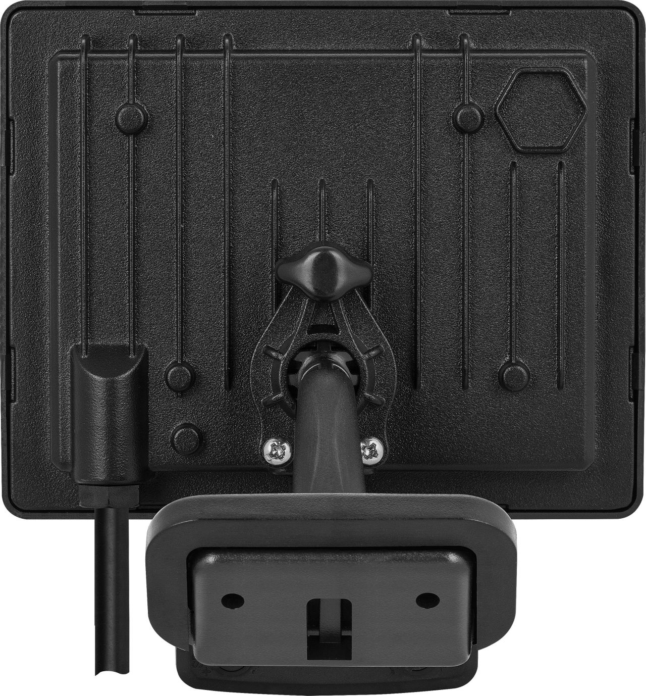 Essence floodlight with ball joint 30W black 4000k colour temp with PIR