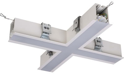 Contour 568mm recessed X connector module 2400lumens with fixed output driver finished in white