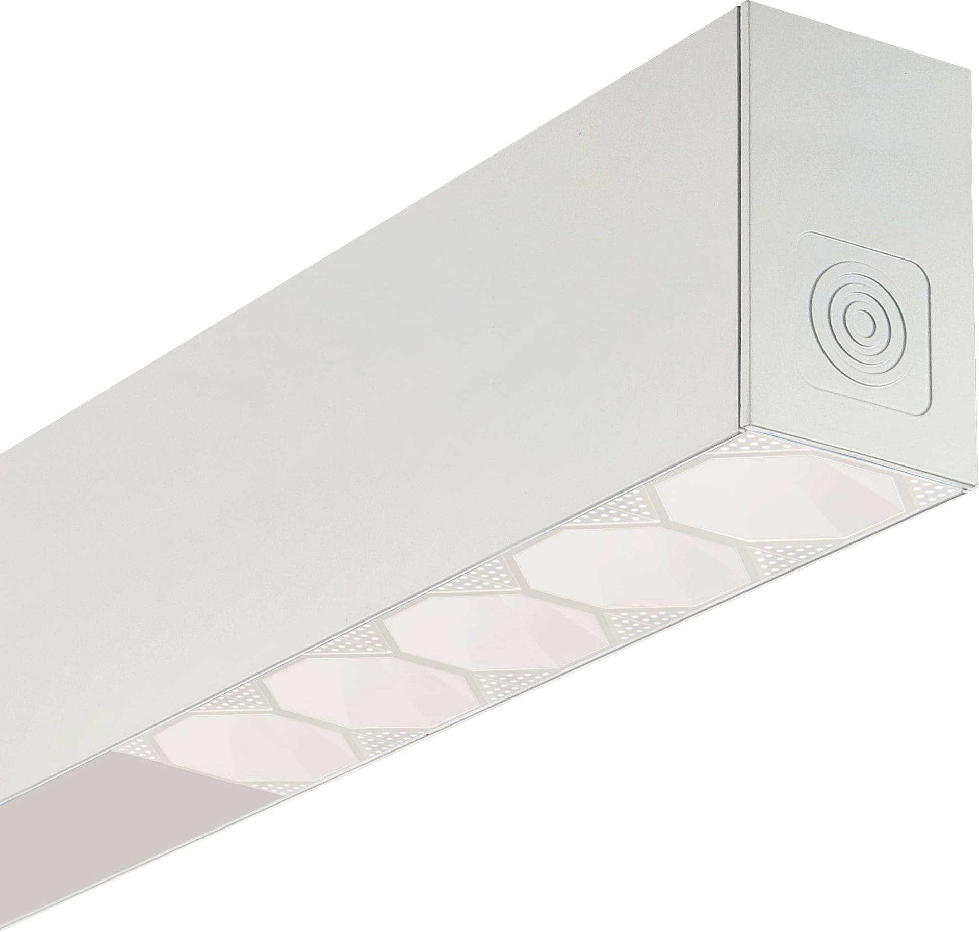 Contour Octa 1414mm suspended module direct/ indirect 5000lumens with fixed output driver finished in white