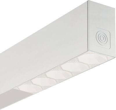 Contour Octa 1414mm suspended module direct/ indirect 5000lumens with fixed output driver finished in white