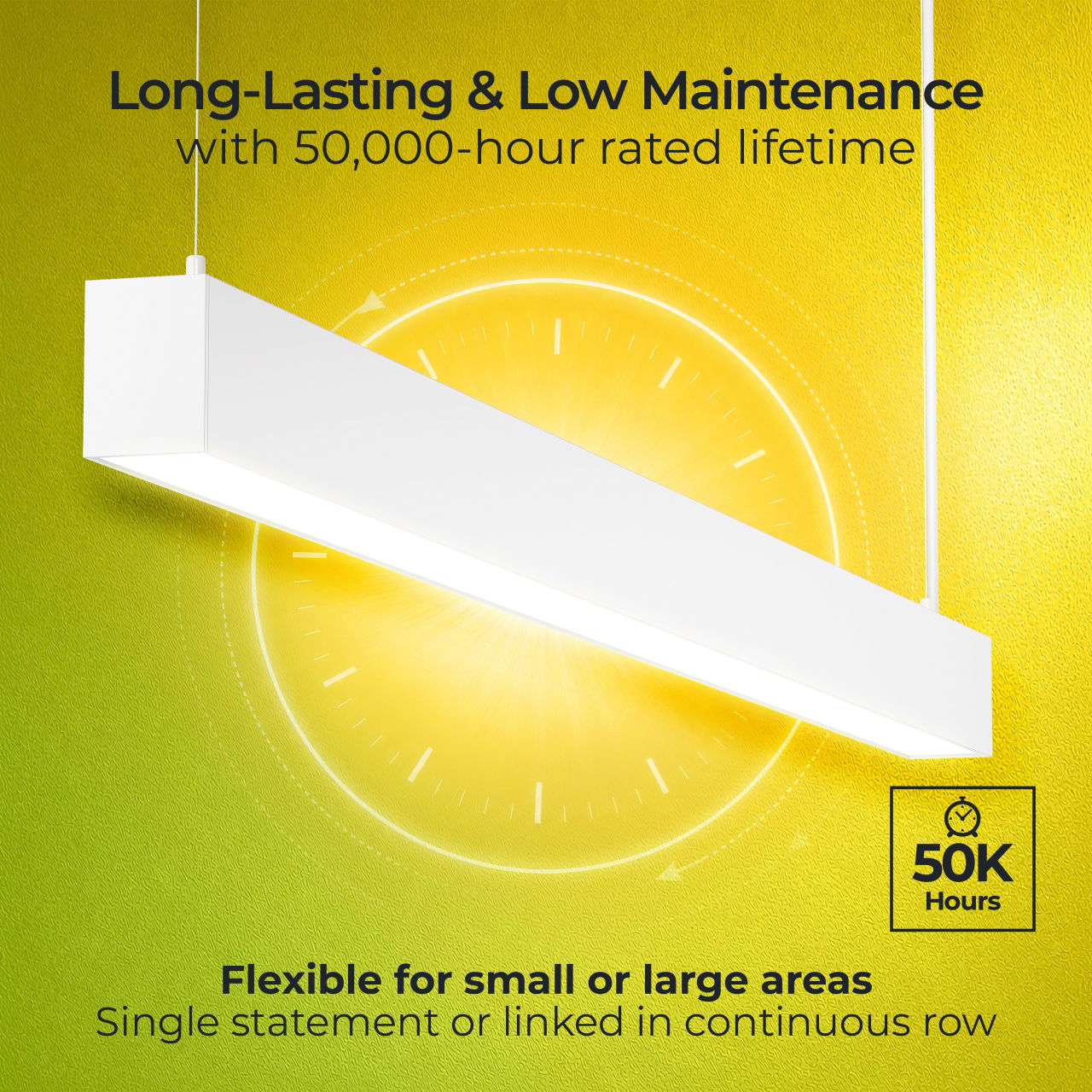 Linea Suspended Linear 1200mm Power Change 3600Lm 25.5W (Selectable 1900Lm 13.5W/2400Lm 17W/3100Lm 22W) 4000K (Selectable 3000K) DALI Dimmable