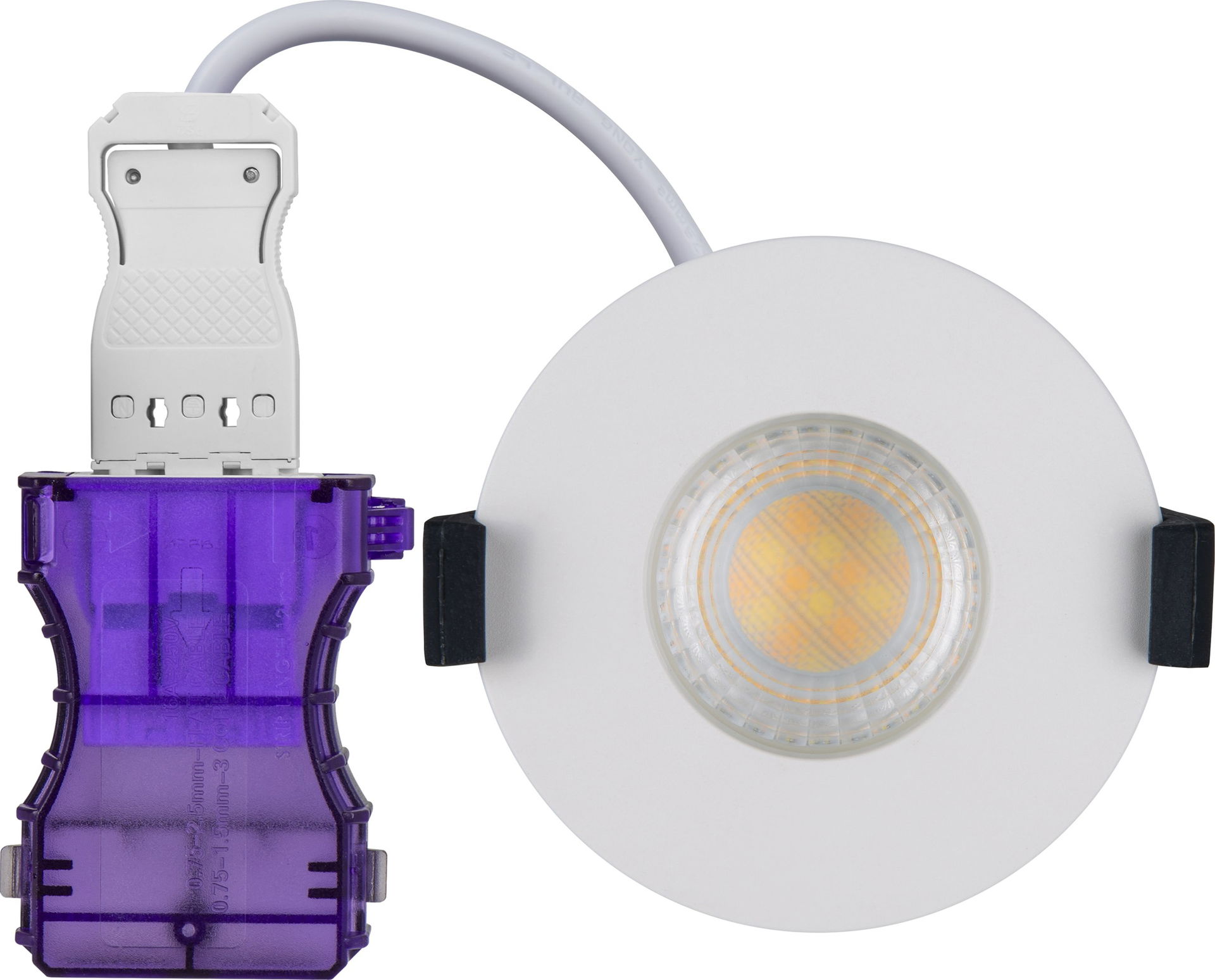 FType ultra fire rated downlight 4W/6W 690lm power change & CCT change 3000K / 4000K dim2warm dimmable IP65 white - flat