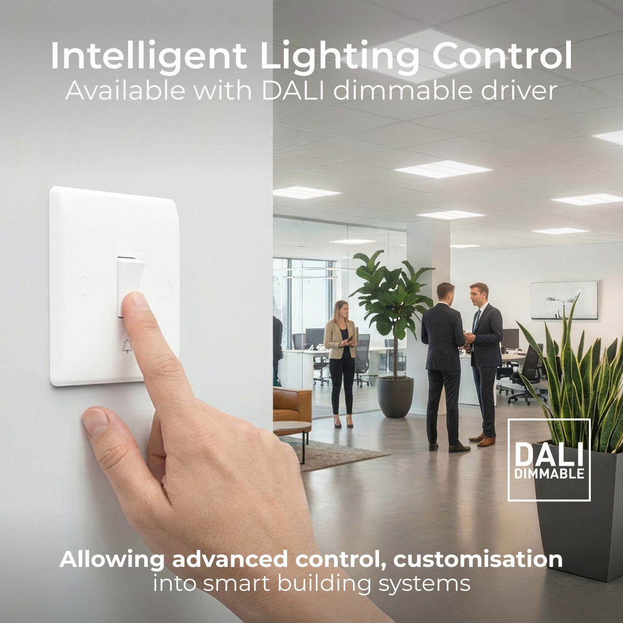 Luceco LuxPanel Delta LED Panel, Architectural Direct/Indirect Panel Luminaire, 600x600mm, 24W, 3500lm, 4000K