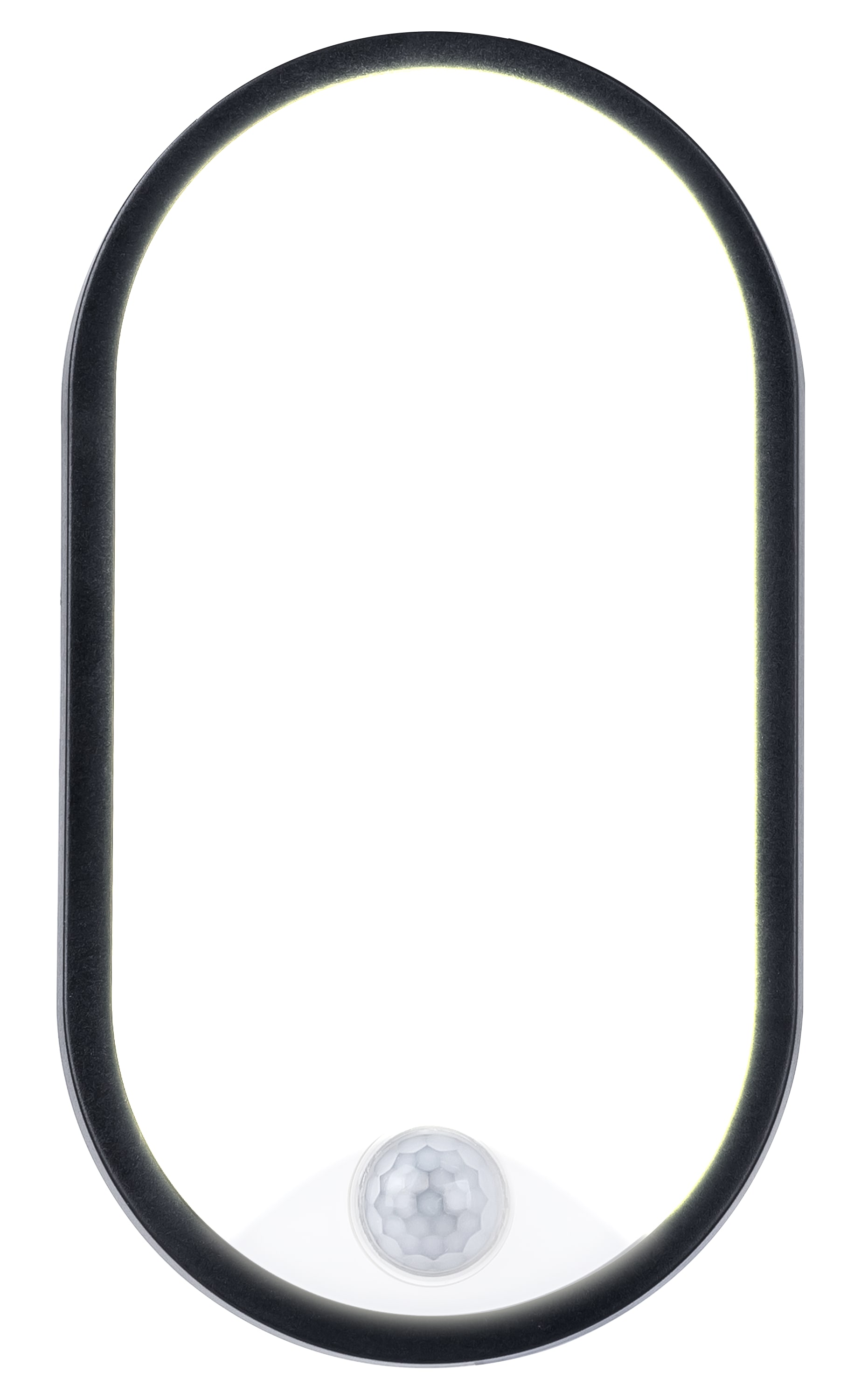 Exterior residential bulkhead oval 700lumens with white or black bezel + PIR