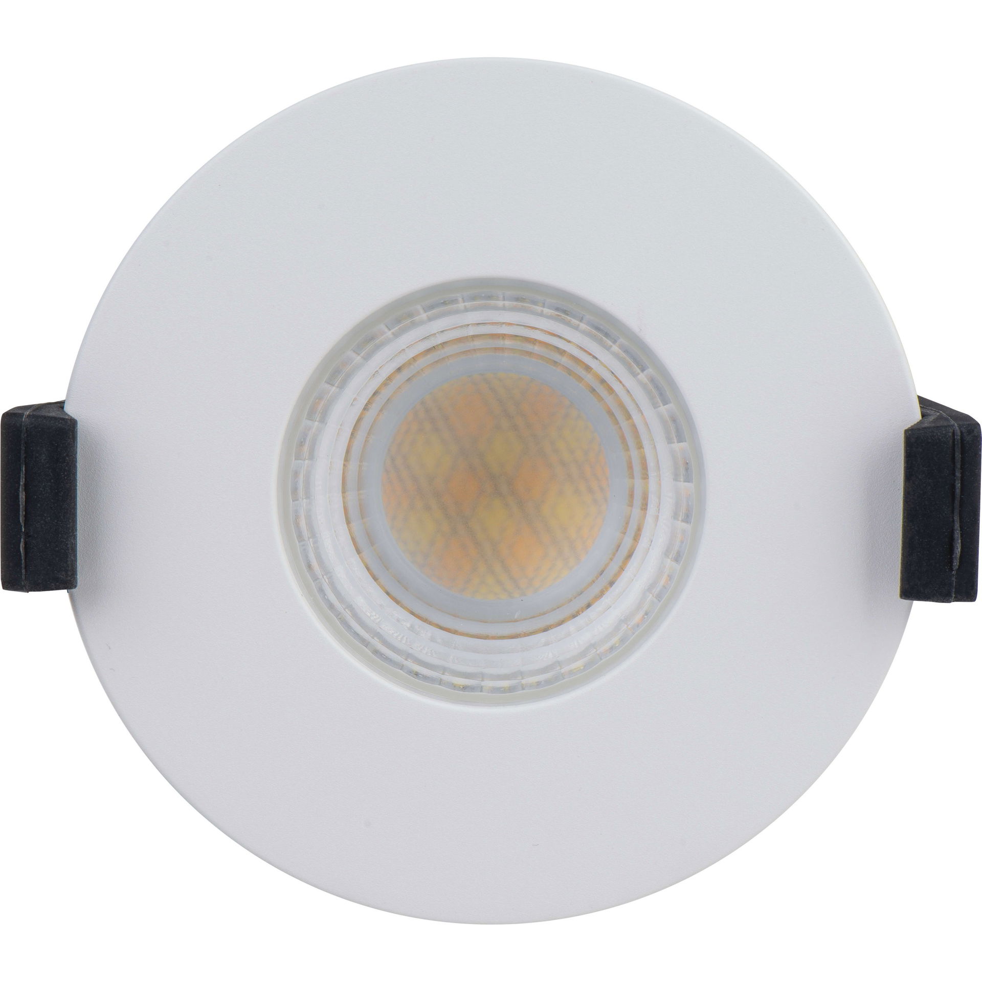 FType MK2 Fire Rated Downlight 4W/6W 750lm Power Change & CCT Change 3000K / 4000K Dim2Warm Dimmable IP65 White bezel - Flat