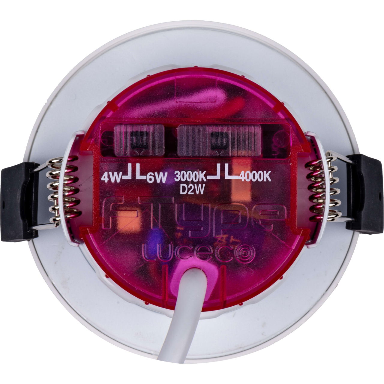FType Elite Fire Rated Downlight 4W/6W 690lm Power Change & CCT Change 3000K / 4000K Dim2Warm Dimmable IP65 White - Adjustable