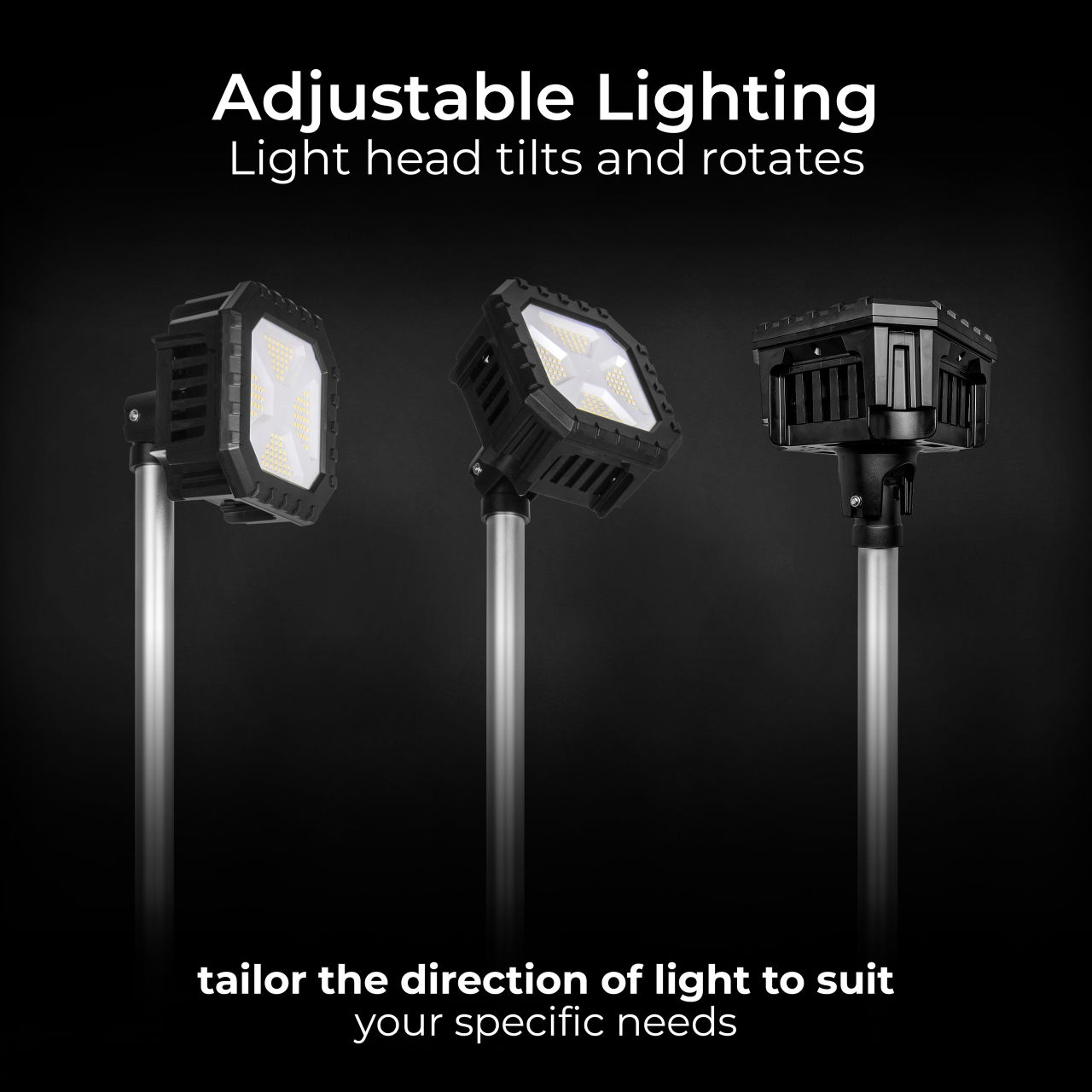 Luceco telescopic tripod IP44 worklight 5V 20W 2000lm 6500K - usbc rechargeable