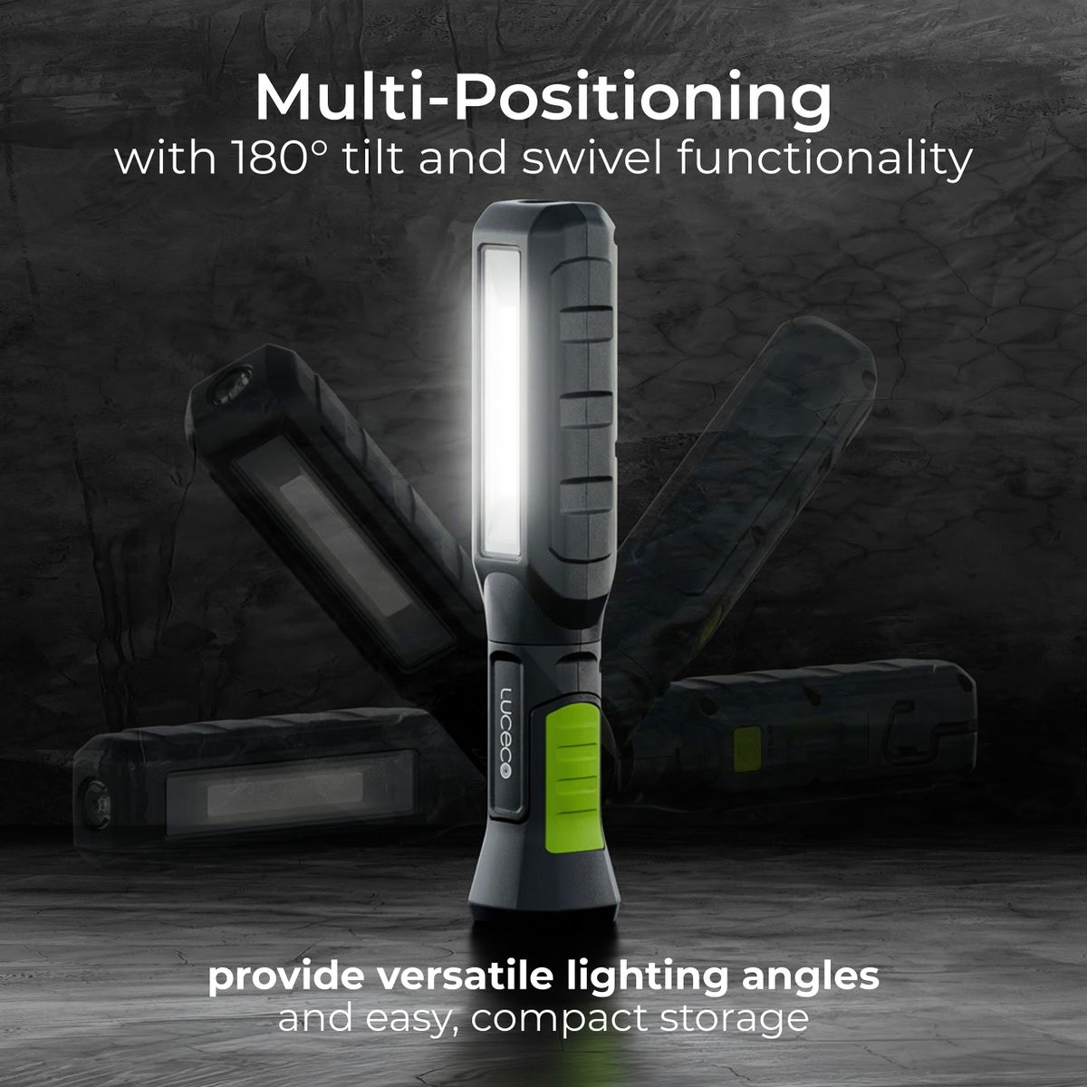 Rechargeable Inspection LED Tilt & Twist Torch 5W 600lm, 6500K with Power Bank USB-C