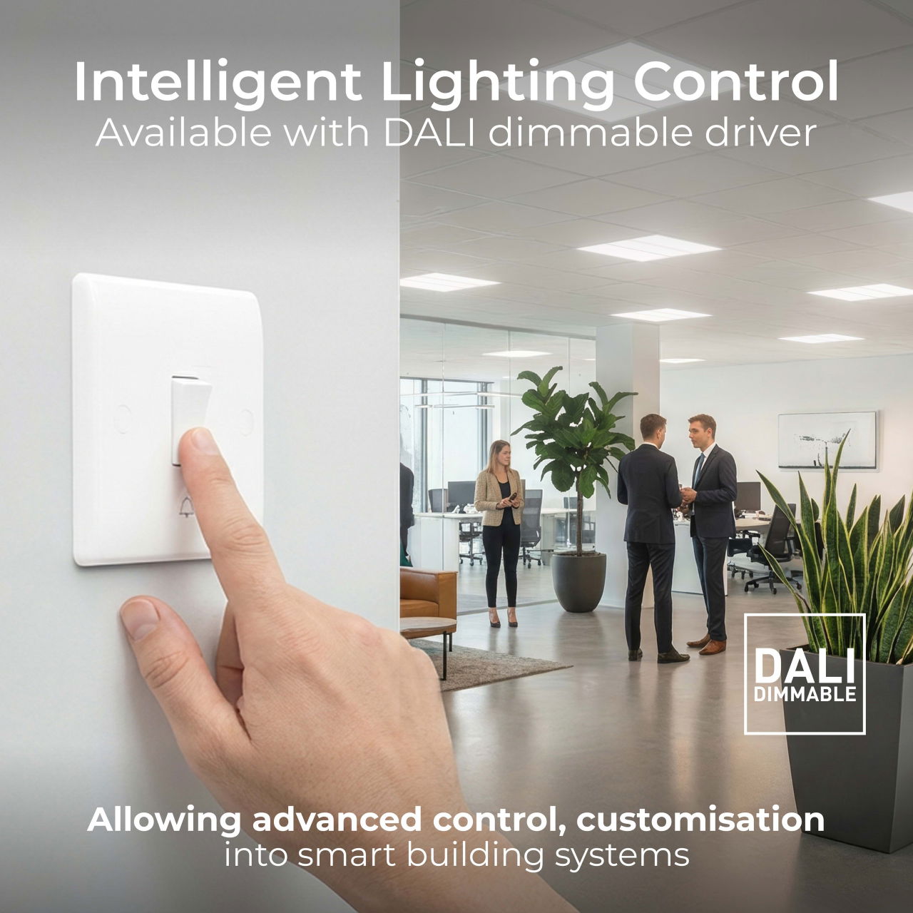 Luceco LuxPanel Delta LED Panel, Architectural Direct/Indirect Panel Luminaire, 600x600mm, 14W, 2000lm, 4000K
