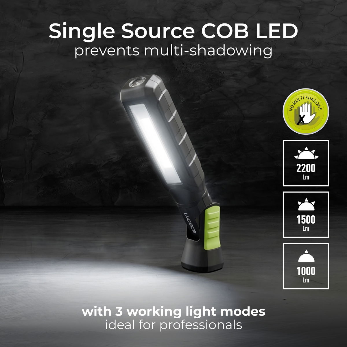 Rechargeable Inspection LED Tilt & Twist Torch 5W 600lm, 6500K with Power Bank USB-C