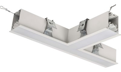 Contour 568mm recessed T connector module 1800lumens with fixed output driver finished in white