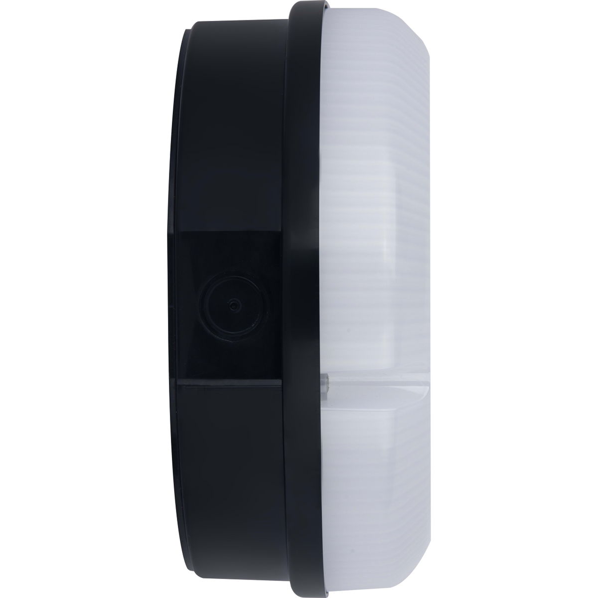 Luceco LED Bulkhead Light, Indoor & Outdoor Wall & Ceiling Lighting, Mosi Round Fixed Output Driver, 200mm, Commercial & Residential Use, 6/10/13W CCT 3/4/5/6000K IP65 IK08 Class 2, Black