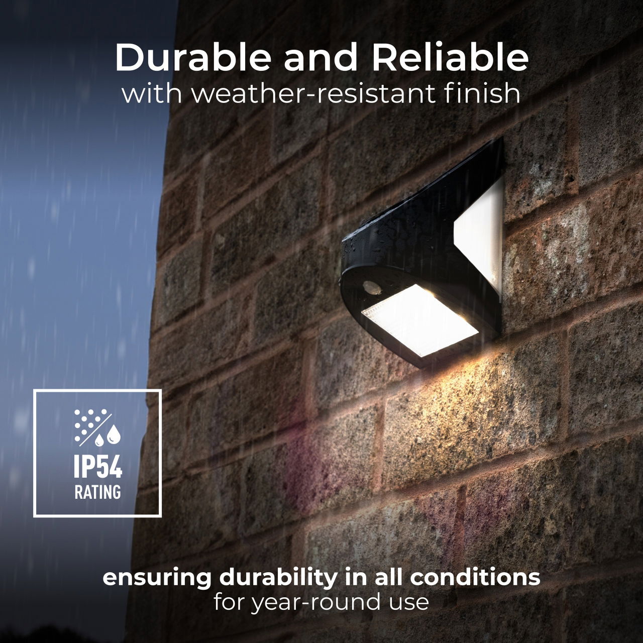 Luceco Prysm Decorative Outdoor Solar Wall Light with PIR Motion Sensor and USB Charging Port, LED Exterior Lighting, Black, IP54, 6W, 600lm, 4000K
