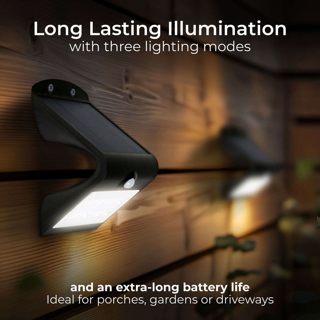 Luceco Solar Wall Light & PIR 3.2W Black