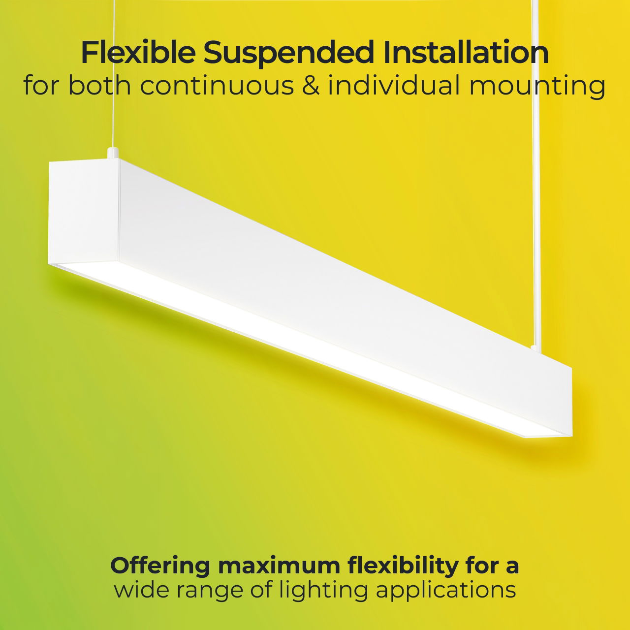 Linea Suspended Linear 1200mm Power Change 3600Lm 25.5W (Selectable 1900Lm 13.5W/2400Lm 17W/3100Lm 22W) 4000K (Selectable 3000K) DALI Dimmable Emergency (Self Test Switchable)