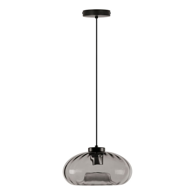 Decor Smoke Glass Pendant E27 Black