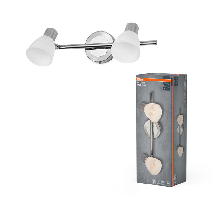 LED Spot Vase 2xG9 Brushed Nickel