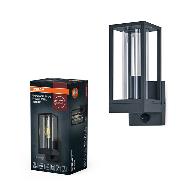 ENDURA Classic Frame Wall Sensor E27 IP54 Dark Grey